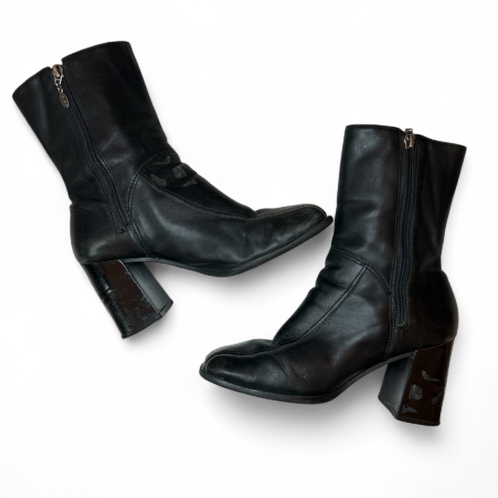 VTG Harley Davidson Flame Embossed Leather Biker Boots Made in Brazil Size 7 - Picture 5 of 14